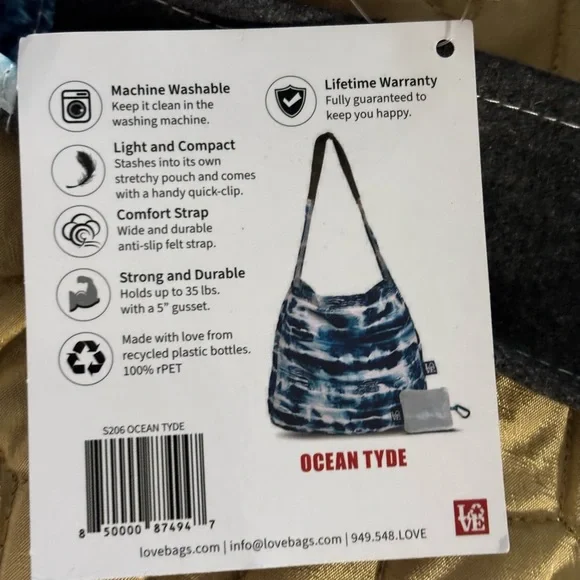 Ocean Tyde Blue and White Bag - Picture 10 of 11